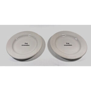 Fishs Eddy Big Mistake Plate - New - x2